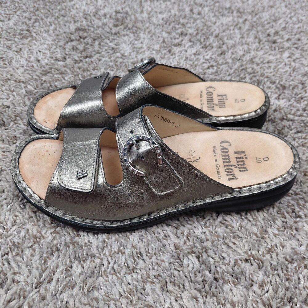 Finn Comfort Sandals Womens Size EU 40 D US 9 Gold Double Straps